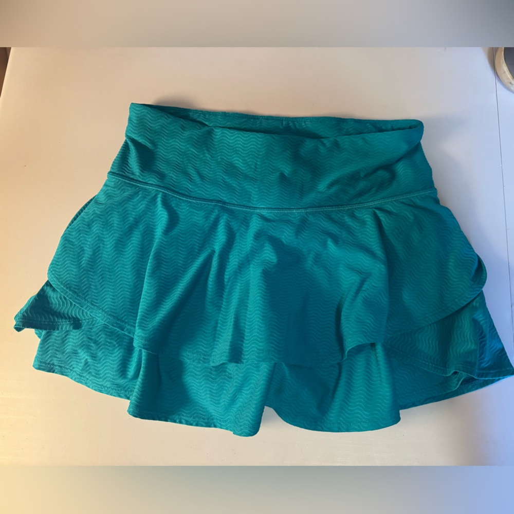 Athleta Girls Teal Wave-Texture Skort, Size XL/14
